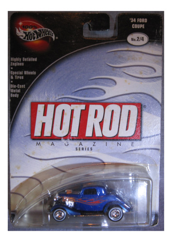 Hot Wheels - Ford Coupe 1934 - Hot Rod Magazine  * Raro*