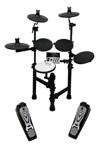 Bateria Eletrônica X-pro Viper Fun Preto Completa 2 Tons