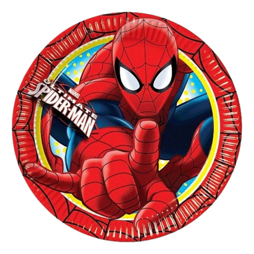 Plato Para Cumpleaños Spiderman 6u