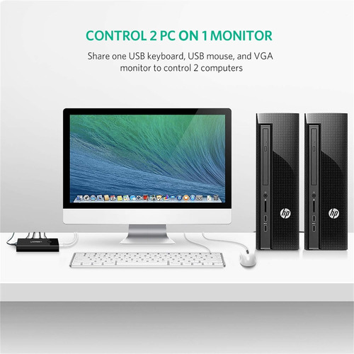Kvm Usb Switch 2 Puertos Vga Video Switch Conmutador Ugreen
