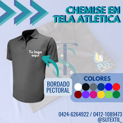 Chemis Tela Atletica Con Bordado Pectoral