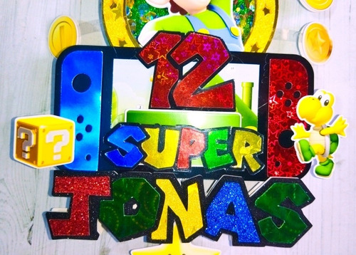 Topper Para Tortas Mario Bros Princesa Peach Personalizado