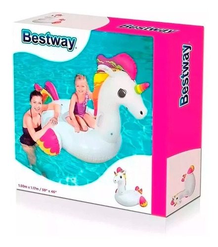Imagen 1 de 5 de Inflable Unicornio Kawai Bestway 41114 Chico Educando