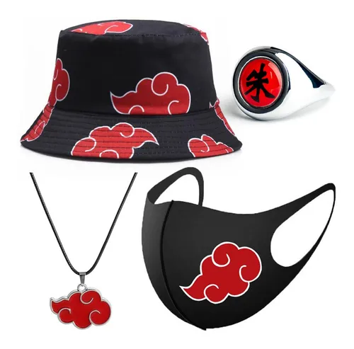 Máscara De Anime Naruto+gorro+collar+anillo Akatsuki Cos Dis