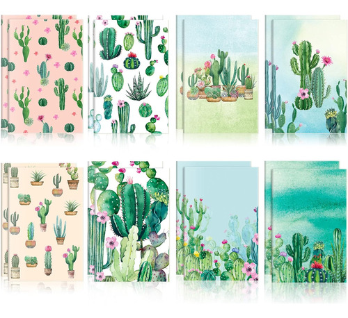 16 Piezas De Blocs De Notas De Cactus, Mini Cuadernos D...