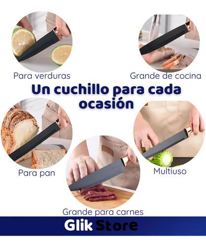 Set Untensillos Cocina Silicona Cuchillos 19 Piezas Completo