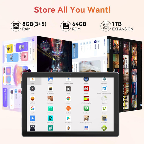 Tablet Urao 10.1 Android 14 Octa-core 10 Gb Ram 128 Gb Rom