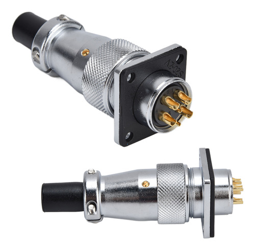 Conector De Aviación Circular De 6 Pines Para Montaje En Pan