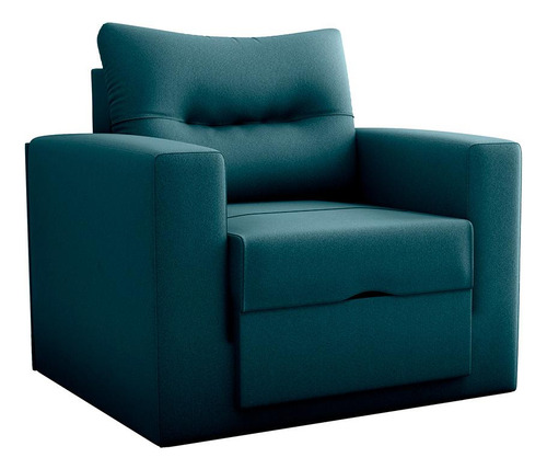 Sofá-cama Solteiro Marisol Suede Petróleo