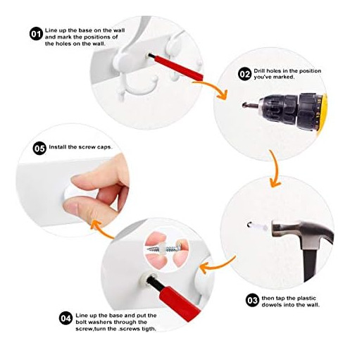 Phingeer Perchero De Pared, Perchero Resistente Con 5 Gancho