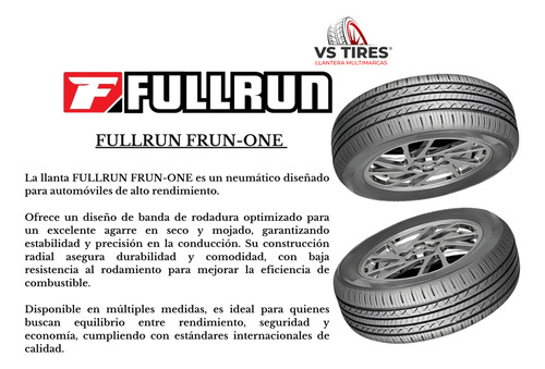 Paquete De 2 Llantas Llanta 205/65r15 94v Fullrun Frun-one A