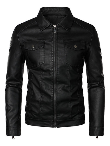 Chaqueta Moderna De Forro Polar Leather Plus Para Hombre, Mo