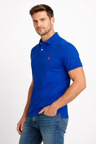 Camisa Polo Ralph Lauren Masculina Slim Fit Azul Royal | MercadoLivre