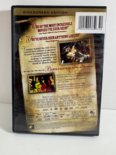 Dvd Moulin Rouge Nicole Kidman Ewan Mcgregor (Usado)