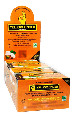 Caixa De Piteira Yellow Finger Cotton Tabacaria Atacado