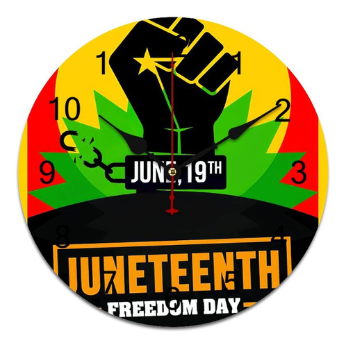19 Junio Dia Libertad Afroamericano 1865 Numero Reloj Pared
