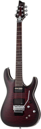 Guitarra eléctrica Schecter C-1 Platinum FR S de caoba crimson red burst satin con diapasón de palo de rosa