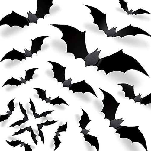 Halloween 3d Bats Wall Decor, 70 Pcs 5 Tamaños Diferentes Ma
