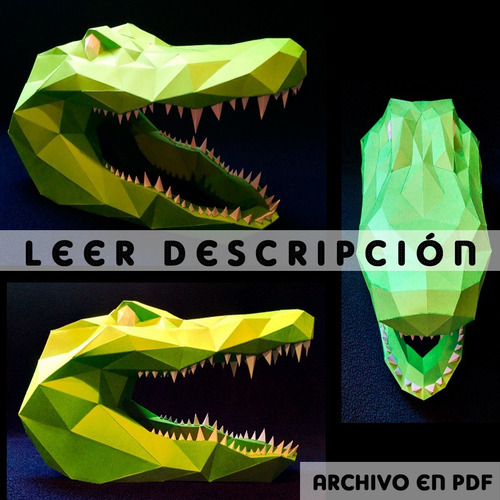 Papercraft Plantilla Cocodrilo Cabeza