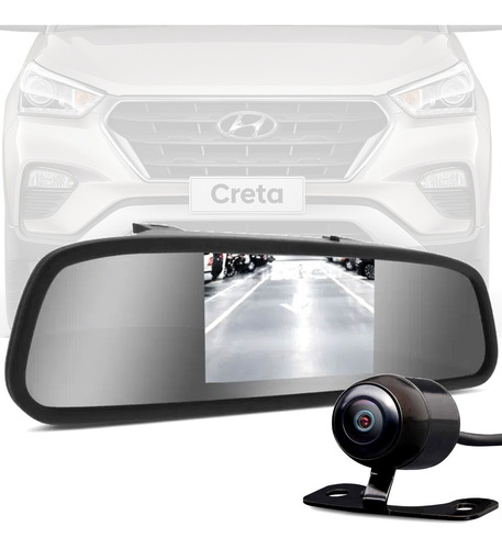 Retrovisor Com Display E Camera De Ré 2 Em 1 Hyundai Creta
