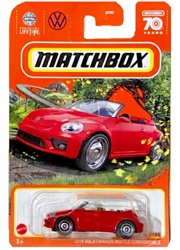 Matchbox 2019 Volkswagen Beetle Convertible Rojo