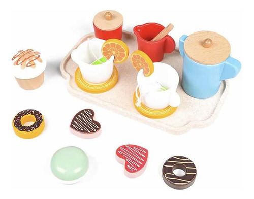 Juego Set Tazas De Té Y Accesorios De Madera Niños