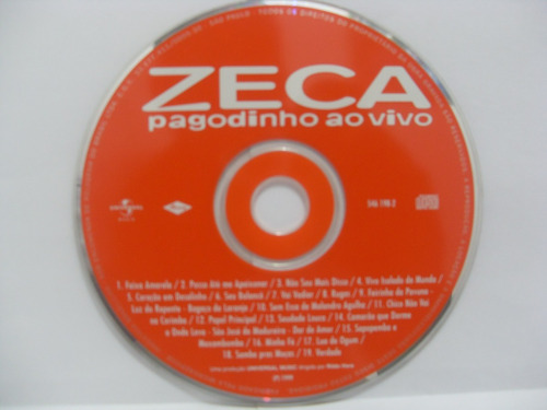 Cd Zeca Pagodinho - Zeca Pagodinho Ao Vivo (s/encarte)