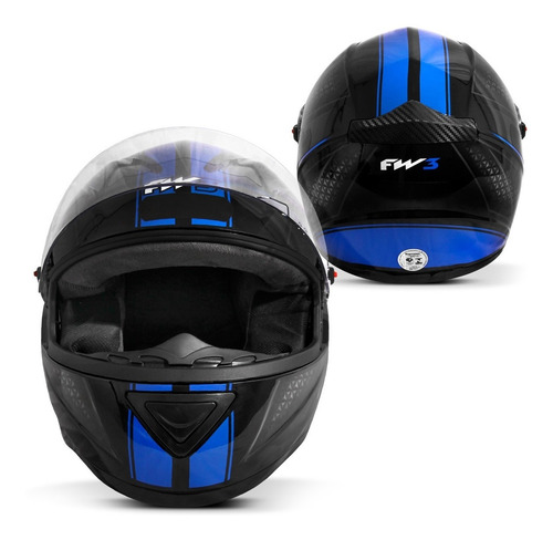 Capacete Fechado Moto Gt1 Azul