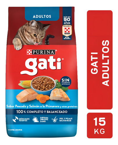 Alimento Gati Pescado Y Salmón X 15 Kg