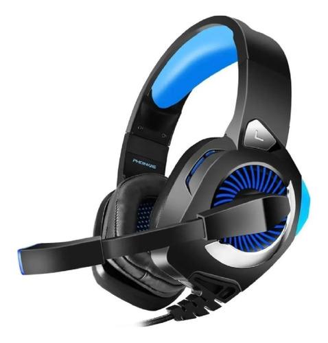 Auricular Gaming Phoinikas H9 Ps4 Pc Gamer Microfono Luces Color Negro Color de la luz Azul