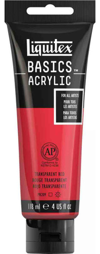 Tinta Acrilica Liquitex Basics 047 Transparent Red 118ml