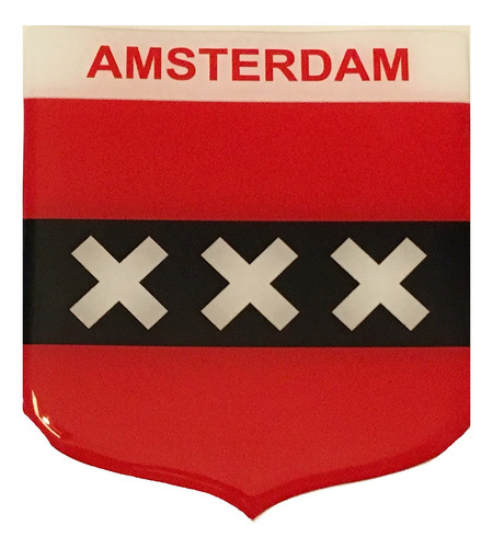 Adesivo Resinado Em Escudo Da Bandeira De Amsterdã