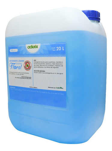Aderix Detergente Líquido Floral Para Tela Y Ropa 20 Litros