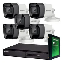 Comprar Kit Seguridad Hikvision Full Hd Dvr 8 + Disco 1 Tb Instalado + 5 Camaras 2mp 1080p Exterior Infrarrojas + Ip M3k