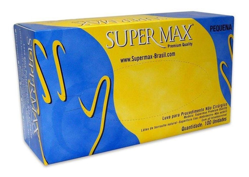 Luva Látex Supermax Para Procedimento Não Cirúrgico Tam. Pp