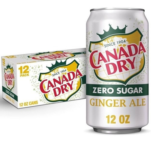 Refresco Canada Dry Zero Sugar 12 Pack 355ml Importado