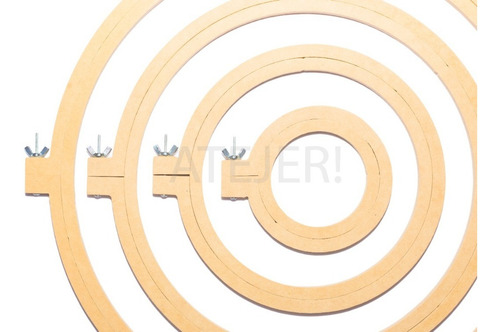 Imagen 4 de 8 de Bastidor Para Bordado De Fibrofacil Redondo De 20 Cm