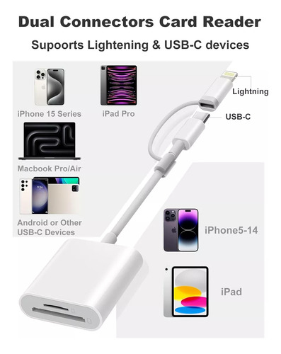 Lector De Tarjetas De Memoria Usb C Adaptador Otg Usb 2 En 2