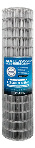 Malla De Alambre Electrosoldada Galvanizada 1,20m X25m 1,9mm
