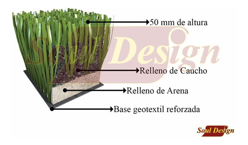 Imagen 4 de 9 de Cesped Sintetico Blanco 50mm Cancha Futbol Cesped Premium
