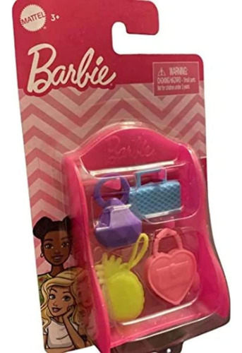 Bolso Barbie Mattel - Estante Con 4 Bolsos - 15.08x8.71cm