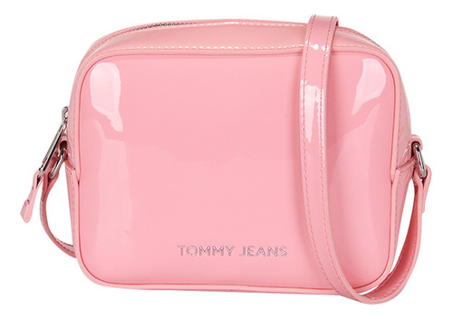 Bolso Bandolera Tommy Jeans Para Mujer Aw0aw15826 Acabado de los herrajes Rosa Color Rosa Correa de hombro Rosa Diseño de la tela Liso
