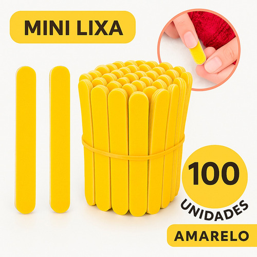 Kit 100 Lixa Unha Mini Manicure Pedicure Descartável Popular
