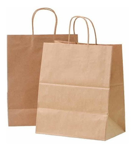 Bolsas De Papel Kraft 34x39x17cm Pack 50 Unidades