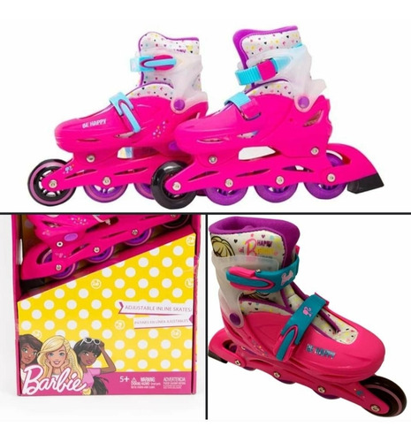 Patines En Línea Barbie Niña Ajustables Talla 35a38 Original