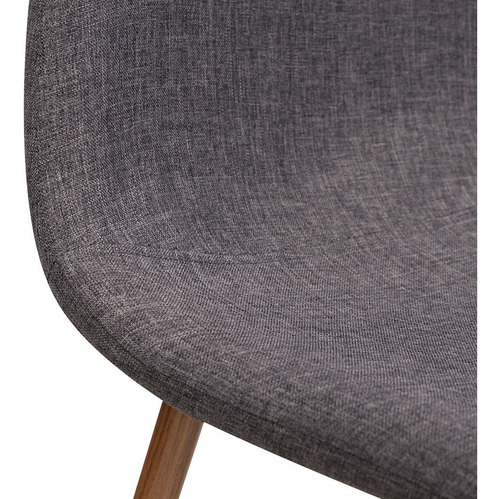 Imagen 8 de 10 de Silla Comedor Retro Tapizada Gaia Coelle Nogal - Gris Oscuro