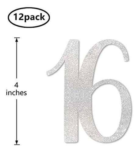 Palitos De Centro De Mesa Con Purpurina Plateada Para 16 Cum