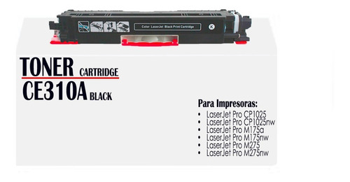 Toner Genérico Ce310a Negro Para Laserjet Pro Cp1025nw