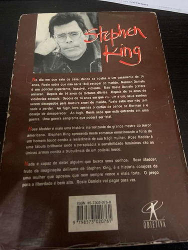 Livro Rose Madder - Stephen King 2a Edição Objetiva