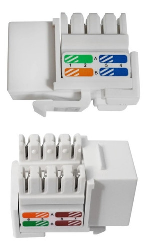 Kit 2 Pçs Conjunto Espelho Rj45 4x2, 3 Conexões Rede Cat5